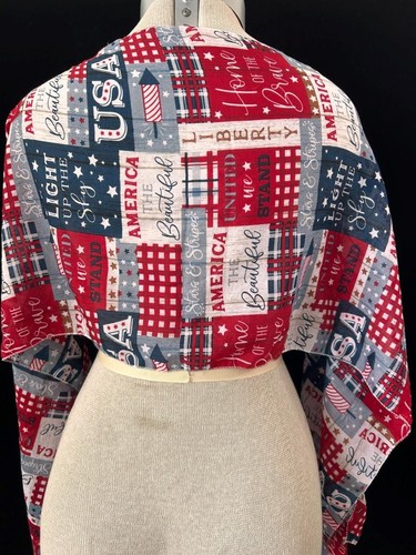 Pañuelo cuello patriótico 60 x 28 rojo blanco azul poliéster EE. UU. América - Imagen 3 de 3