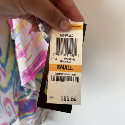 Inc Internation Concepts Strand Ikat Badeanzug Überwurf Perlen Boho Small Neu mit Etikett - Bild 11 von 13