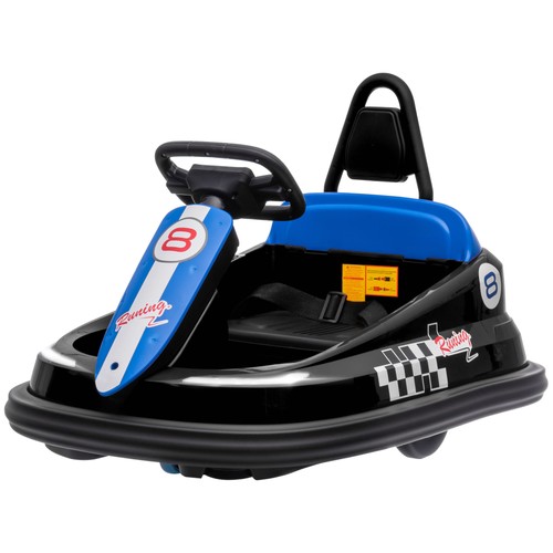 HOMCOM 6V Kids Bumper Car, 360° Rotation Waltz Car w/ 2 Speeds - Black - Picture 11 of 11