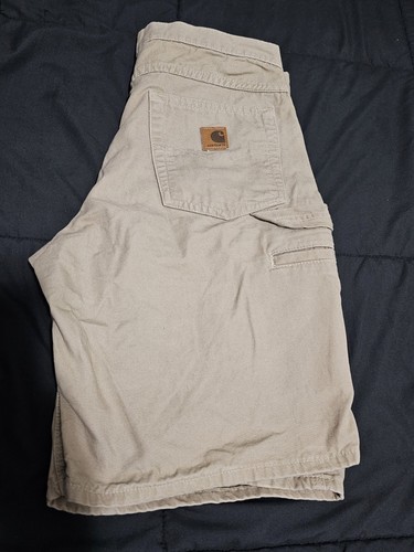 Vintage Carhartt B190 GKH Carpenter Duck Canvas Arbeitsshorts braun beige Gr. 31