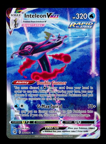 Inteleon VMAX (Alternate Art Secret) Secret Rare SWSH08: Fusion Strike 266/264 N - Picture 1 of 2