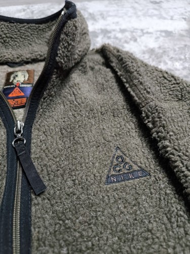 Men's Nike ACG Deep-Pile 1/4 Zip ‘Dog’ Fleece Jacket (1990s) Size M Rare Hiking - 第 3/11 張圖片