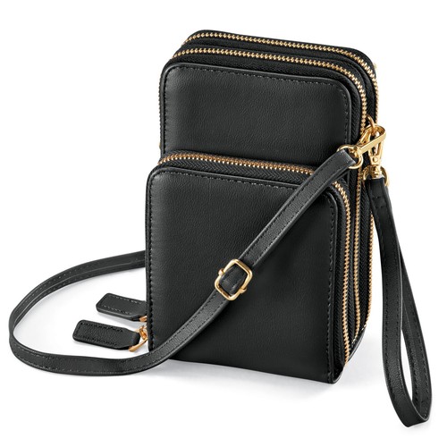 Stylish RFID Leather Zippered Crossbody Bag