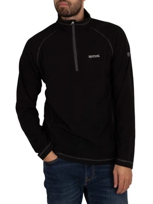 Regatta Pour des hommes Sweatshirt léger à rayures mi-zippées Montes, Noir - Photo 1/4