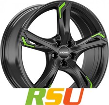 4x Ronal R62 Green jetblack 7.5x17" ET45 LK5 108 ML 76 Alufelgen 17 Zoll