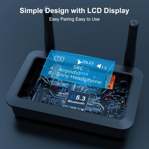 1Mii B03 Bluetooth Transmitter Receiver for TV Home Stereo Long Range Bluetooth - Picture 2 of 8