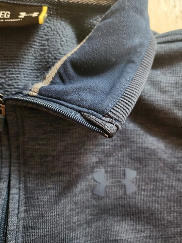 Under Armour Boys YXL Navy Blue 1/4 Zip Long Sleeve Sweatshirt/ Sweater Top X-LG - Picture 3 of 3
