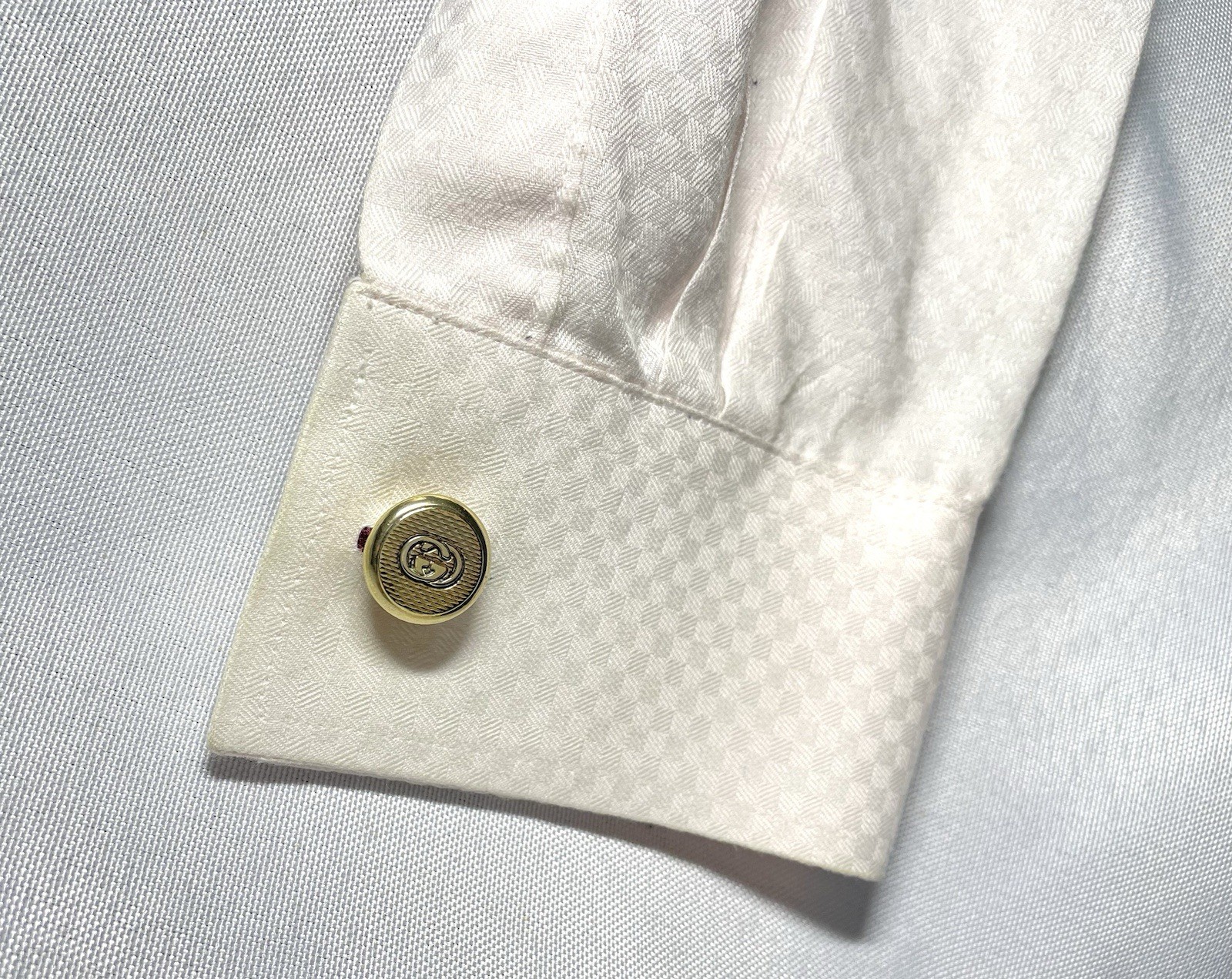 Auth [Rare] Gucci Cufflinks Interlocking G double… - image 14