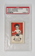 PSA GRADED 7 NMT RC 1947 Rocky Graziano #12 - D. Cummings & Son Famous Fighters