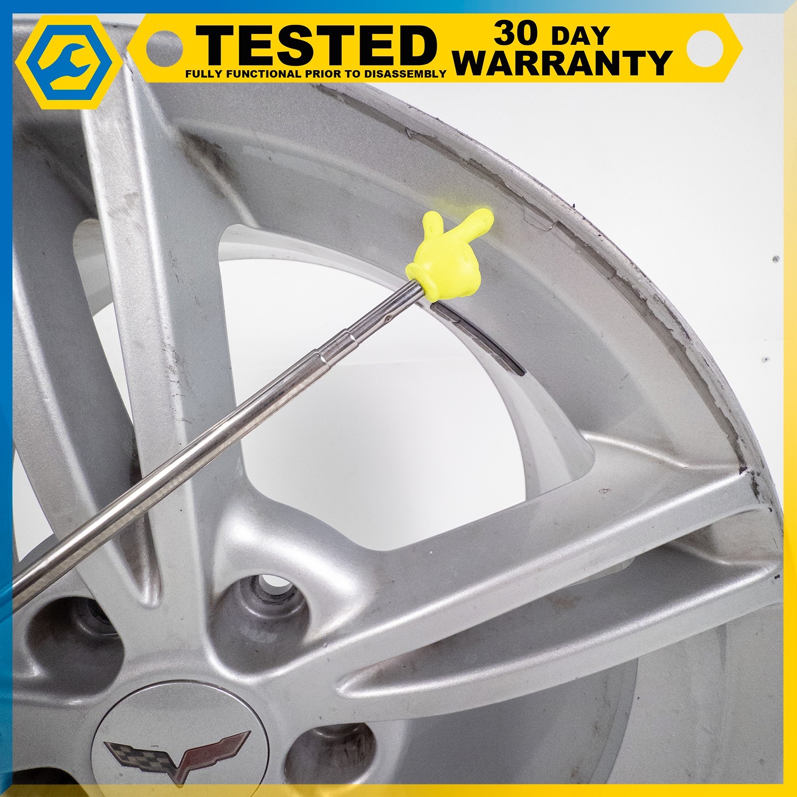05-13 CHEVROLET CORVETTE C6 18X8,5J FRONT WHEEL RIM SILVER OEM