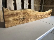 Curly Live Edge Ash Wood Fireplace Mantel/Live Edge Mantle/ Ash Mantlepiece