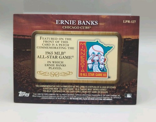 Tarjeta de parche conmemorativo Ernie Banks 2009 Topps All-Star Game #lpr-127 (4912) - Imagen 2 de 2