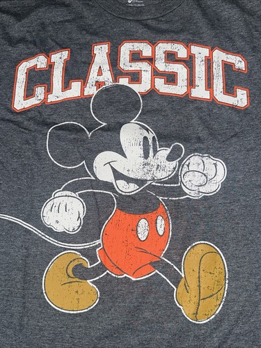 NWT XL Disney Mickey Mouse Classic Gray Graphic T-Shirt - Picture 2 of 11