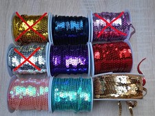 ab 4m- Paillettenband- gold,rot, schwarz,lila,gr&uuml;n,lachs- 6mm&Oslash;- N&auml;hen Tanz