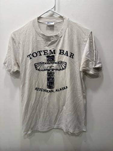 Vintage 1980er Totem Bar Ketchikan Alaska Herren Größe Medium Siehe Bilder