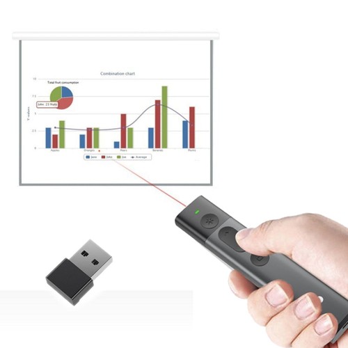 DOOSL DSIT036 Pointeur Laser Rouge 2,4 GHz Présentateur Sans Fil PowerPoint Clicker, Re - Photo 2/11