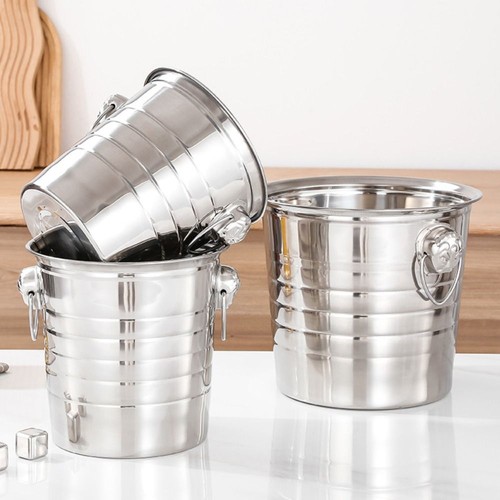 Thickened Champagne Bucket Stainless Steel Beer Cooling Bucket Home KTV Bar - Picture 10 of 18