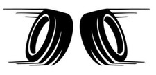 2x tire left/right car decal sticker 12x10cm racing tuning 4x4