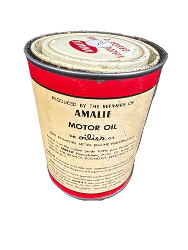 Vintage AMALIE Extra Duty Radlagerfett 1 Pfund Öl Blechdose Männerhöhle - Bild 2 von 2