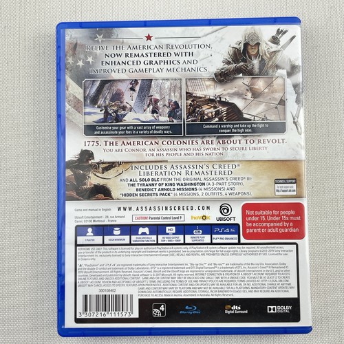 Assassin's Creed III: Remastered for PlayStation 4 PS4 PAL Inc Manual - Picture 9 of 14