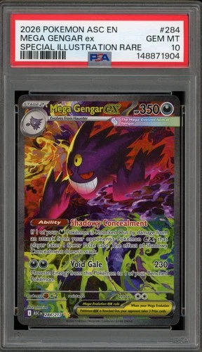 Pokemon Mega Gengar ex Ascended Heroes Special Illustration Rare #284 PSA 10