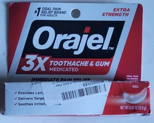 Orajel 3X Medicated Toothache & Gum Pain Gel Immediate Pain Relief  0.42 oz