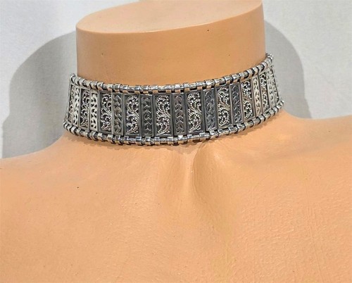 Seltene Lois Hill schöne .925 Sterlingsilber Roll Halsreif Knebel Halskette EUC - Bild 1 von 8