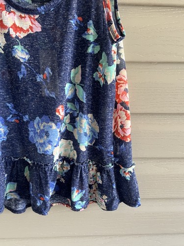 New with tags AE American Eagle size M navy blue floral ruffle tank top - Bild 12 von 13