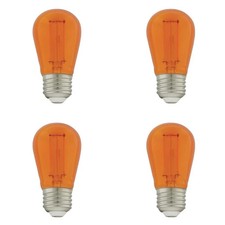 SATCO 1 Watt - S14 LED Filament - Green Transparent Glass - E26 Base - 4PK