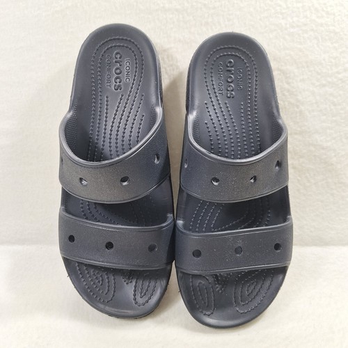 Crocs Sandals Slides Size M9 W11 Black Iconic Comfort Lightweight Unisex Slip On