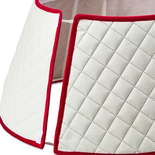 Ivory Quilted Christmas Tree Stand Band Skirt 22" by Holiday Time - Picture 3 of 7