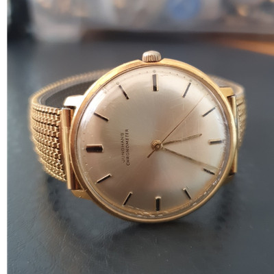 Junghans Chronometer Herren Armbanduhr Plaqué Or vergoldet