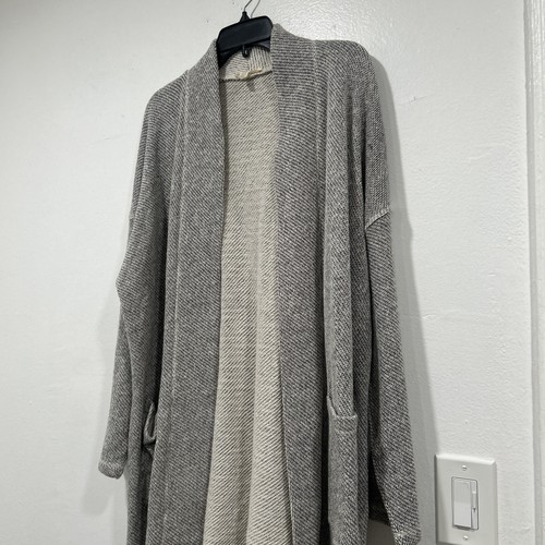 Eileen Fisher Organic Cotton Long Cardigan Grey Women's Size XL - Afbeelding 16 van 16