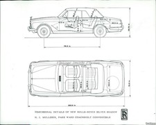 1969 Dimension Details Rolls-Royce Silver Shadow Convertible Cars Wirephoto 8X10