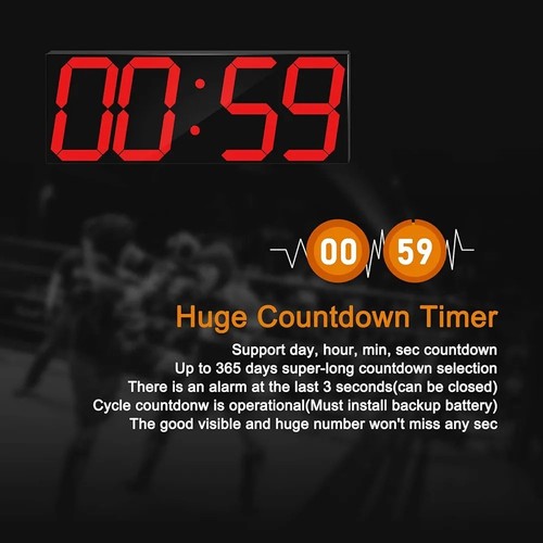 Digital Wall Clock Large Number Temperature Calendar Countdown Alarm RRP £75.99 - Picture 4 of 7