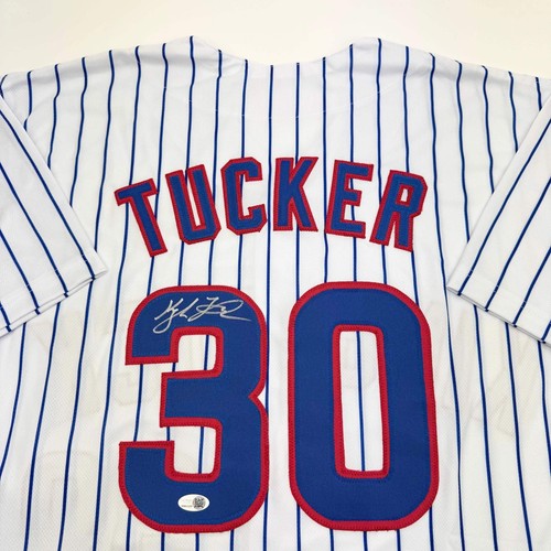 Autographed/Signed Kyle Tucker Chicago Pinstripe Baseball Jersey JSA COA - Picture 2 of 3