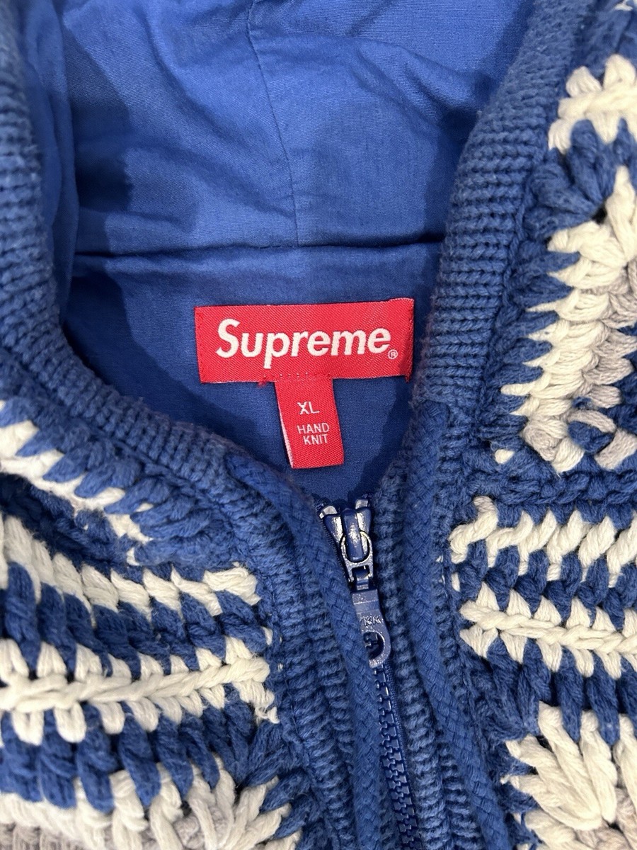 Supreme Crochet Hooded Zip Up Sweater Navy Size XL | eBay Supreme Crochet Hooded Zip Up Sweater Navy Size XL | eBay