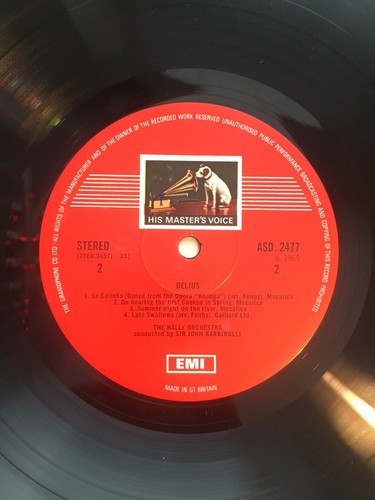 DELIUS - In A Summer Garden BARBIROLLI Halle Orchestra Vinyl LP ASD 2477 EX/EX - Picture 6 of 6