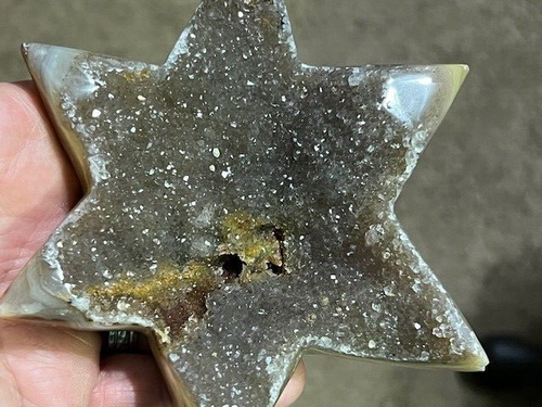 AWESOME STAR OF DAVID SHAPED QUARTZ/AGATE , BRAZIL - Picture 2 of 16
