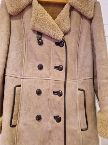 Vintage Mandora 100% Authentic Sheep Skin Long fitted coat 12-14 Preowned  - Picture 2 of 8