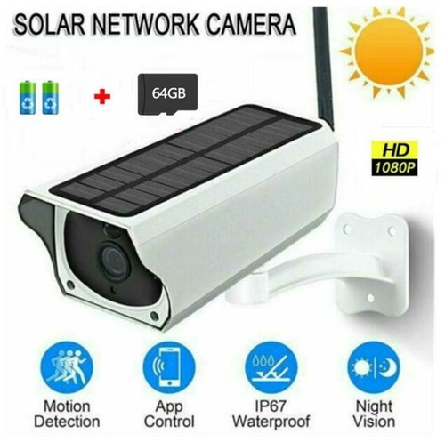 1080P WiFi solarbetriebene IP drahtlose Kamera 64GB Karte Nachtsicht Sicherheitskamera - Bild 2 von 9