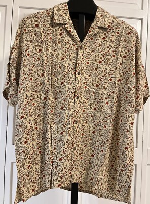 Raga Man Short Sleeve Button Down Floral Print Camp Shirt NWT Mens Size XXL