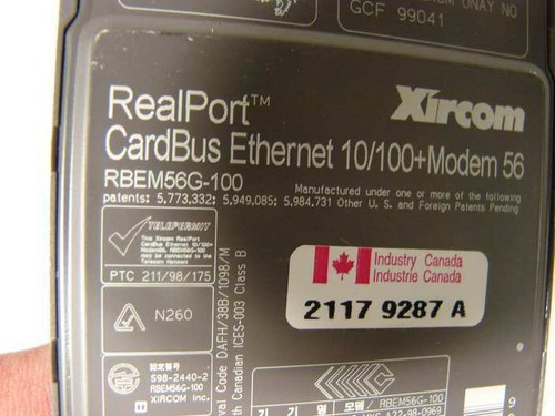 Xircom RBEM56G-100 ethernet 10/100 + Modem 56 - Picture 4 of 4