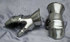 Viking Medieval Reenactment SCA Milanese Gauntlets With Leather Gloves