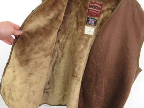 Vintage Jones & Higgins LTD UK Made Acrylic Pile Jacket Liner 1980's Size Large - Picture 4 of 11