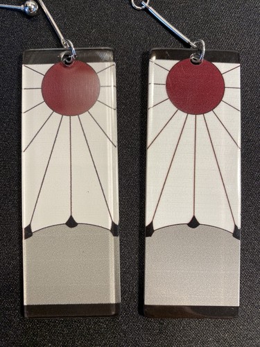 Demon Slayer Ohrringe - Tanjiro Ohrringe Hanafuda Cosplay Kostüm - US-Versand - Bild 7 von 9