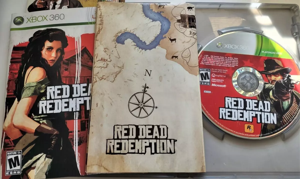 XBOX 360 : RED DEAD REDEMPTION !! PLATINUM HITS Complete w/Manual AND MAP