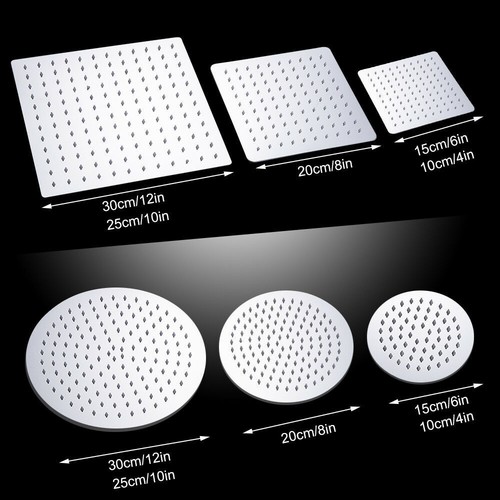 Duschkopf Kopfbrause Regendusche 30x30cm Luxus Edelstahl Quadrat Schwenkbar DHL - Bild 4 von 42