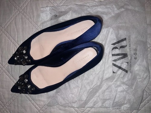 ZARA Woman Pointed Toe Jewelled Flats Sz EUR 38 - Picture 15 of 19
