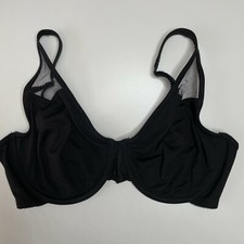 Wacoal Bra 32D Satin Full Coverage Underwire Soft Cups Adjustable Straps Black